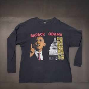 Barack Obama "44th President of The United States" Vintage Campaign LS T Shirt